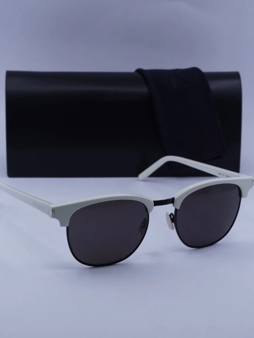 Saint Laurent SL108 011 Browline Sunglasses – Ivory